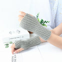 Women's Knitted Mesh Fingerless Gloves Casual Solid Color Cute