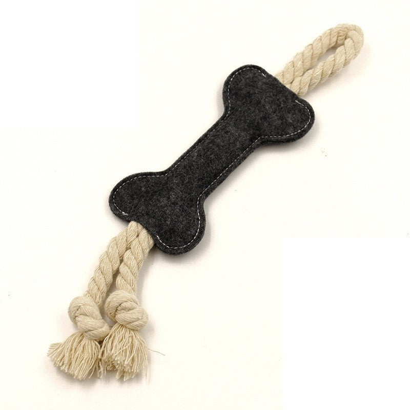 Dog Teeth Grinding Bite Resistant Rope Knot Training Bone Shaped Pet Puzzle Bite Resistant Toy Felt Bone Shaped Dog Toy