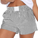 Fashion Loose Comfortable Striped Shorts With Pockets For Women