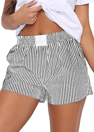 Fashion Loose Comfortable Striped Shorts With Pockets For Women