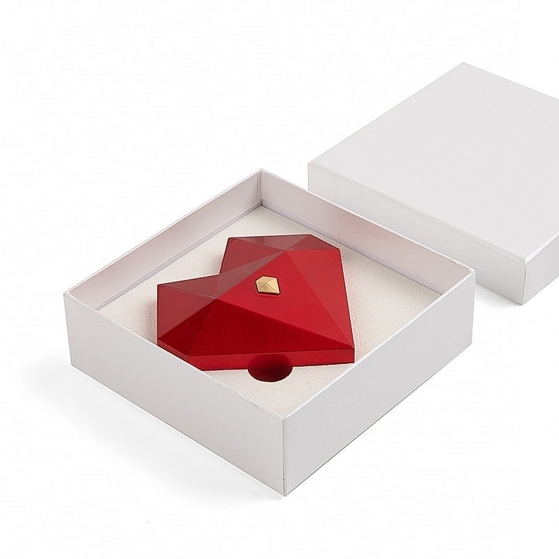 Simple Heart-shaped Diamond Surface Jewelry Storage Packaging Box