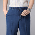 Men's High Waist Elastic Waist Loose Elastic Casual Trousers