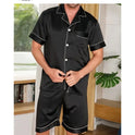 Summer Matte Satin Lapel Casual Homewear Suit Breathable Thin Short-sleeved Shorts