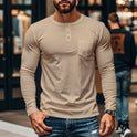 Men's Round Neck Long-sleeved T-shirt Slim Fit Breathable