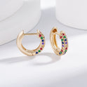 Fashion Ear Jewelry Mixed Color Zircon Micro Inlay