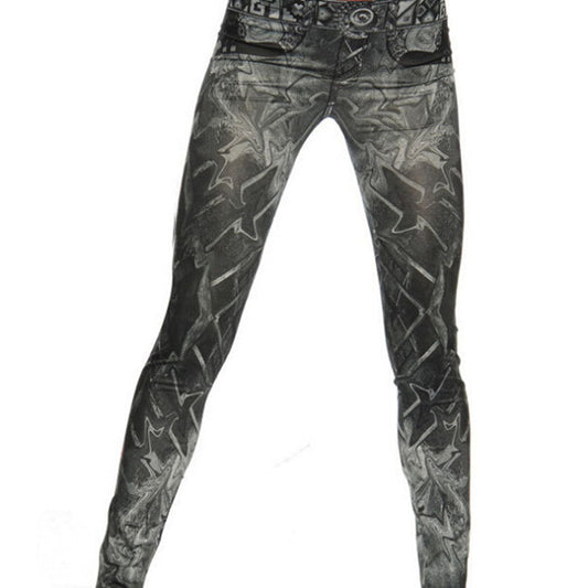 Women's Printed Thin Stretch Slim Leggings