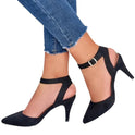 Pointed-toe Square Buckle Shoes High Heels Fashion