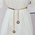 Black And White Metal Female Metal Belt Thin Waist Chain