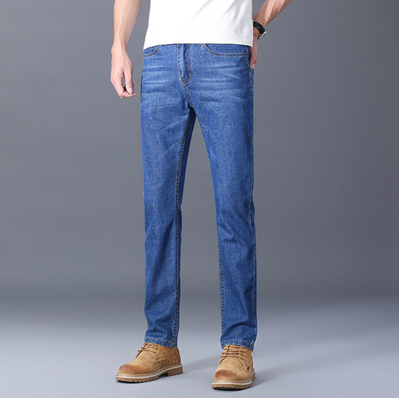 Men's Slim Jeans Business Straight Micro Elastic