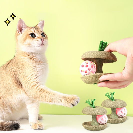 Pet Cat Catnip Toys Edible Catnip Shape With Bell Safety Healthy Cats Home Chasing Game Toy Clean Teeth Cat Mint Toys