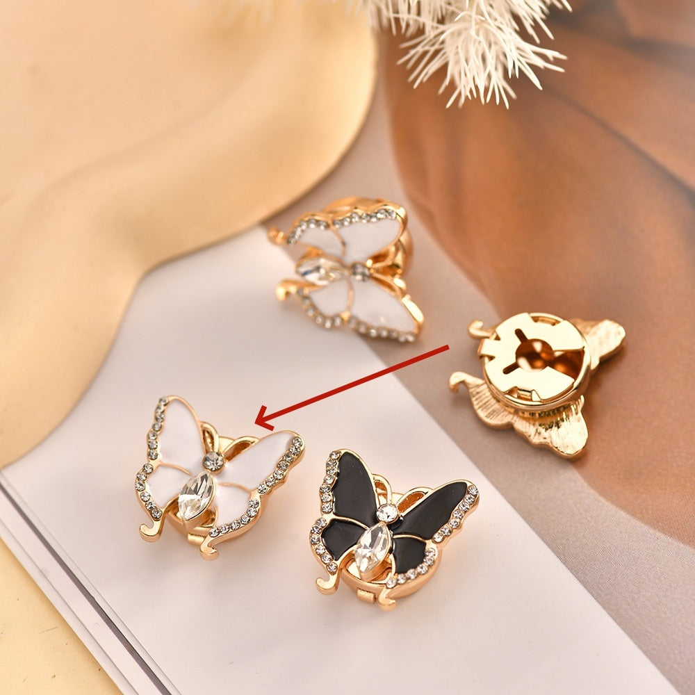 Women's Three-dimensional Butterfly Rhinestone Shirt Cufflinks