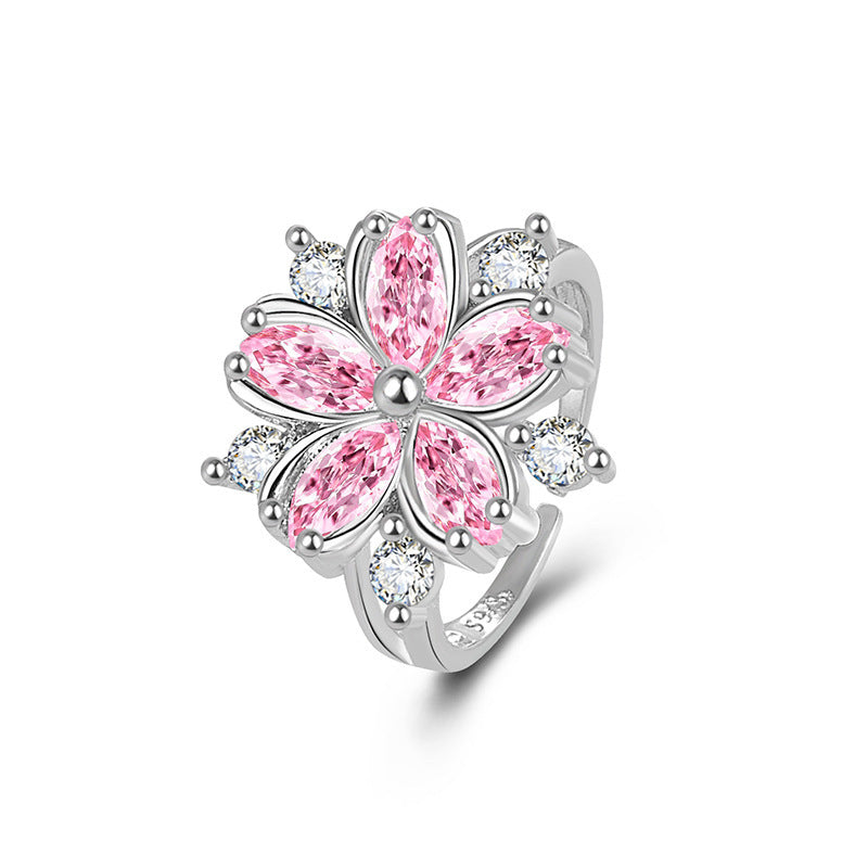 Exaggerated Plum Blossom Ring Flower Ring Female