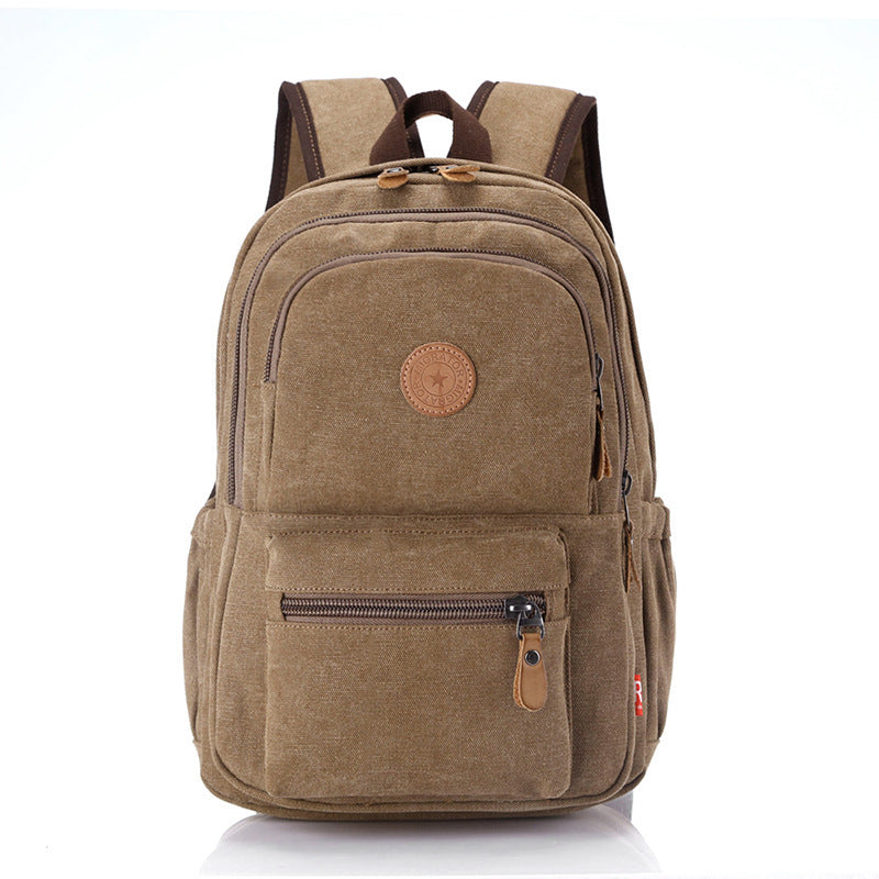 Casual Canvas Backpack Men's Large Capacity Bag