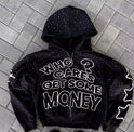 European And American High Street Dark Style Letter Print Hoodie