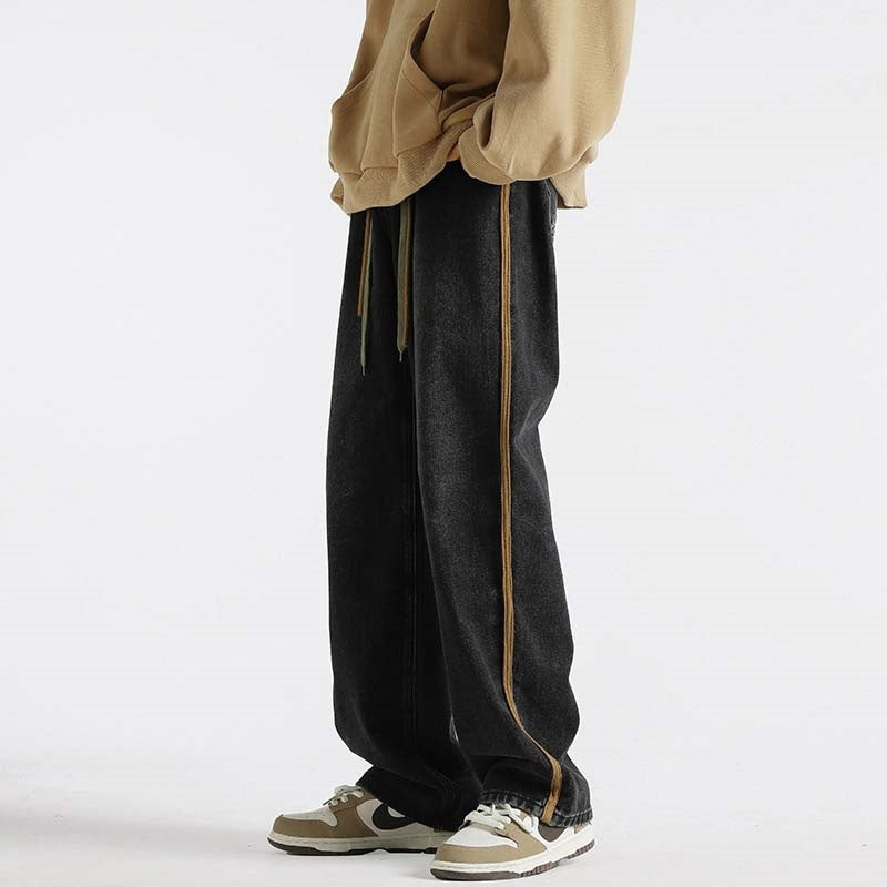 Men's Spring Retro Washed Loose Straight Casual Pants