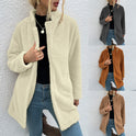 Solid Color Lapel Double-sided Velvet Large Slot Pocket Mid-length Coat Wool Sweater