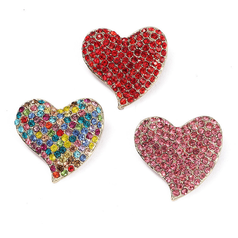 Women's Heart-shaped Diamond Brooch Vintage Rhinestone Pin