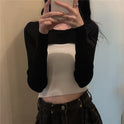 Hem High Waist Knitted Sweater Slimming Mix And Match Small Shawl Sweater Women