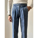 Denim Drooping Straight Curling Suit Pants