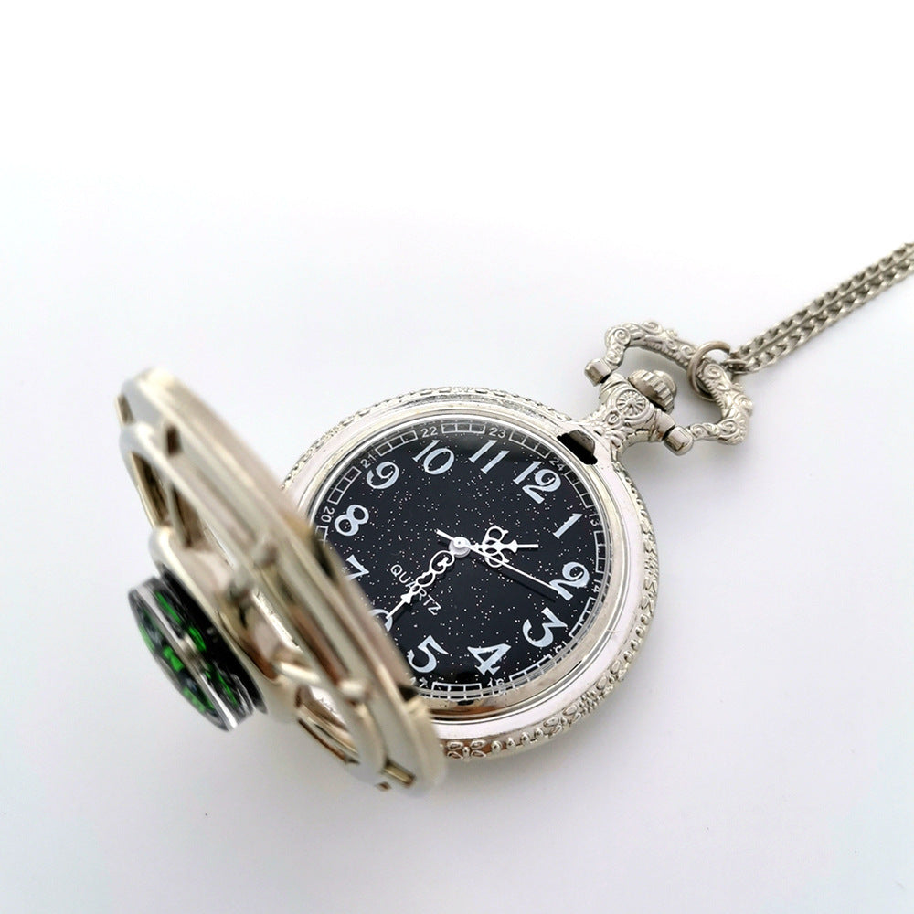 Compass Pocket Watch Necklace Ornament