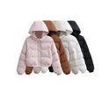 Autumn New Fashion Casual Simple All-matching Hooded Short Cotton Jacket