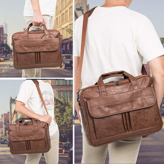 Men's Leather Messenger Bag Notebook