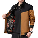 Men's Color Stitching Stand-collar Jacket