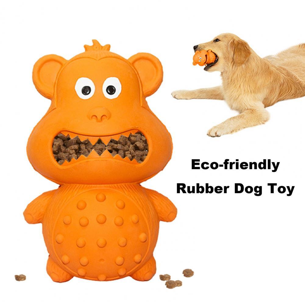 Dog Chew Toy For Chewers Rubber Squeaky Puppy Tooth Cleaning Grinding Molar Toy