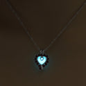 Multi-colored luminous necklace with diamond-encrusted heart