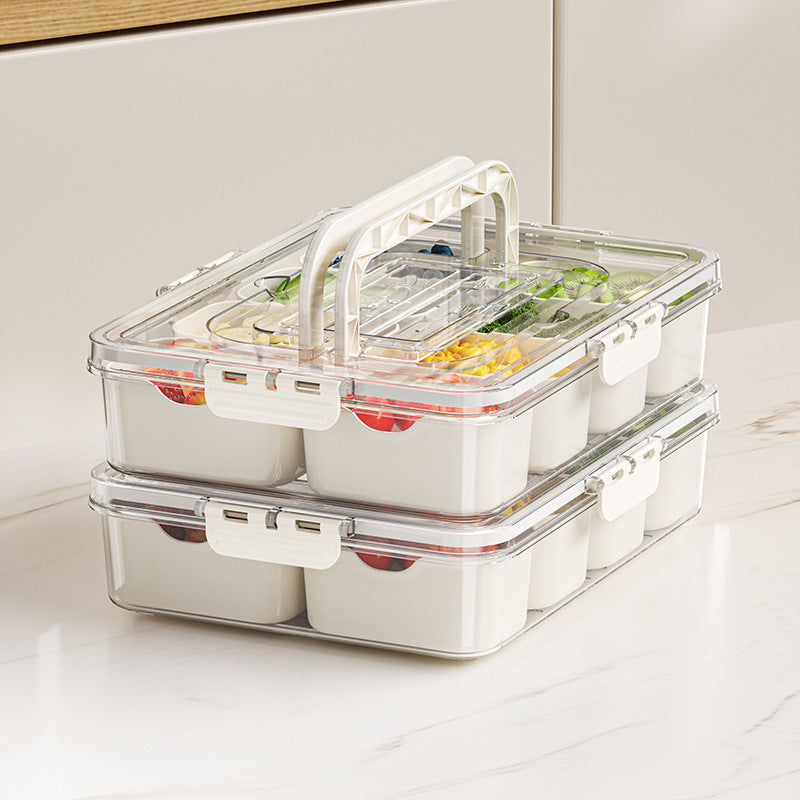 8 Grids Divided Serving Tray Fruits Snack Box Organizer Food Storage Container Seasoning Separator Box Refrigerator Organizer