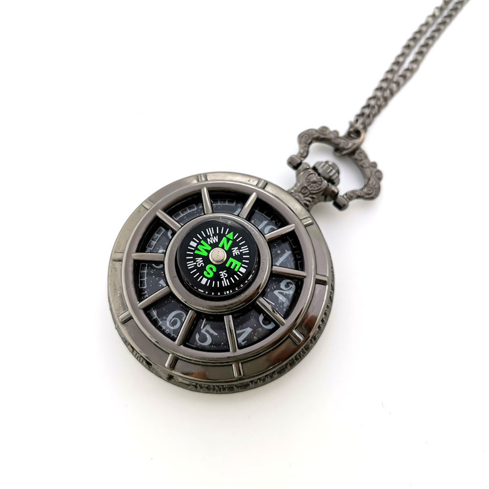 Compass Pocket Watch Necklace Ornament