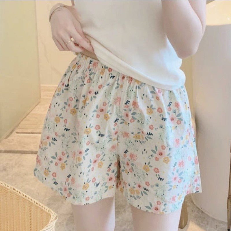 Silk Pajamas Women's Summer Short Pants Home Pants Artificial Cotton Thin Air Conditioning Cotton