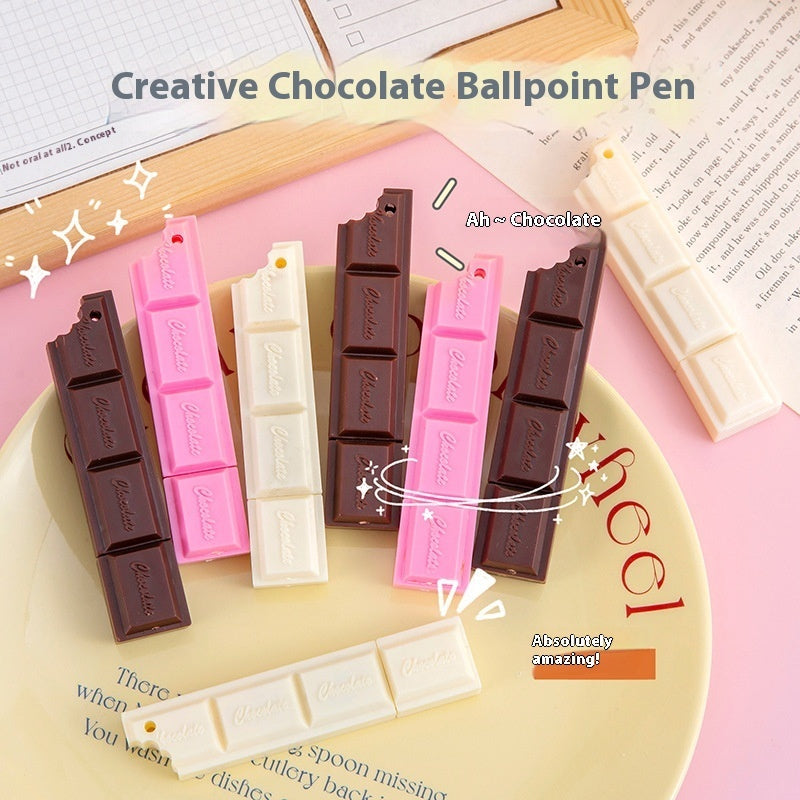 Creative Chocolate Ballpoint Pen Cartoon Simulation Food Student Studying Stationery Supplies