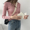 Base T Shirt Women's Small Slim Fit All Match Knitted Base Shirt