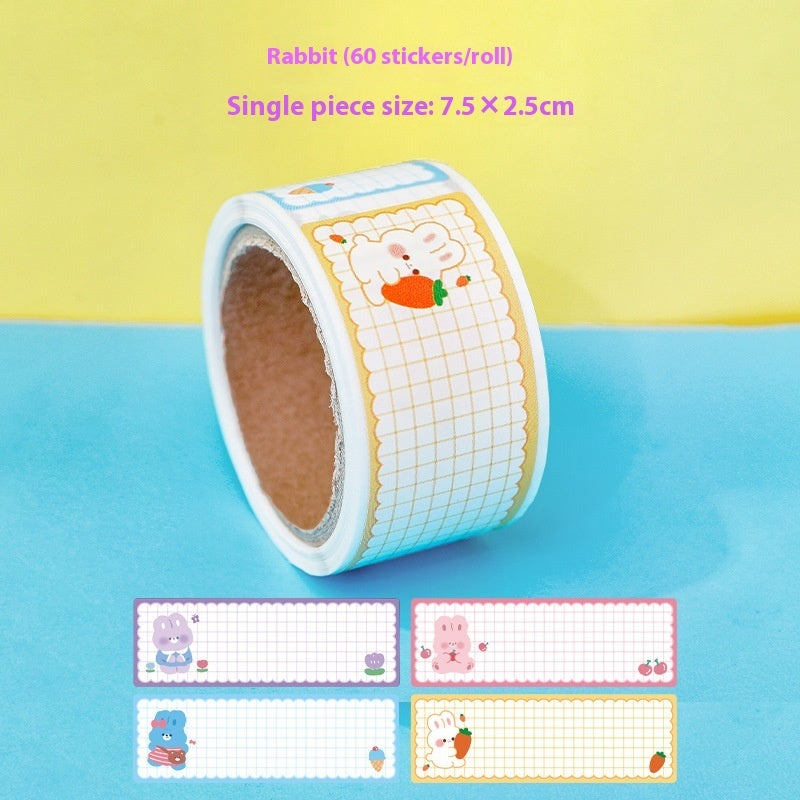 Student Cartoon Tape Name Tape Creative Multifunctional Message Index Stickers