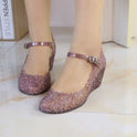 Crystal Sandals Wedge Women's Shoes Plastic