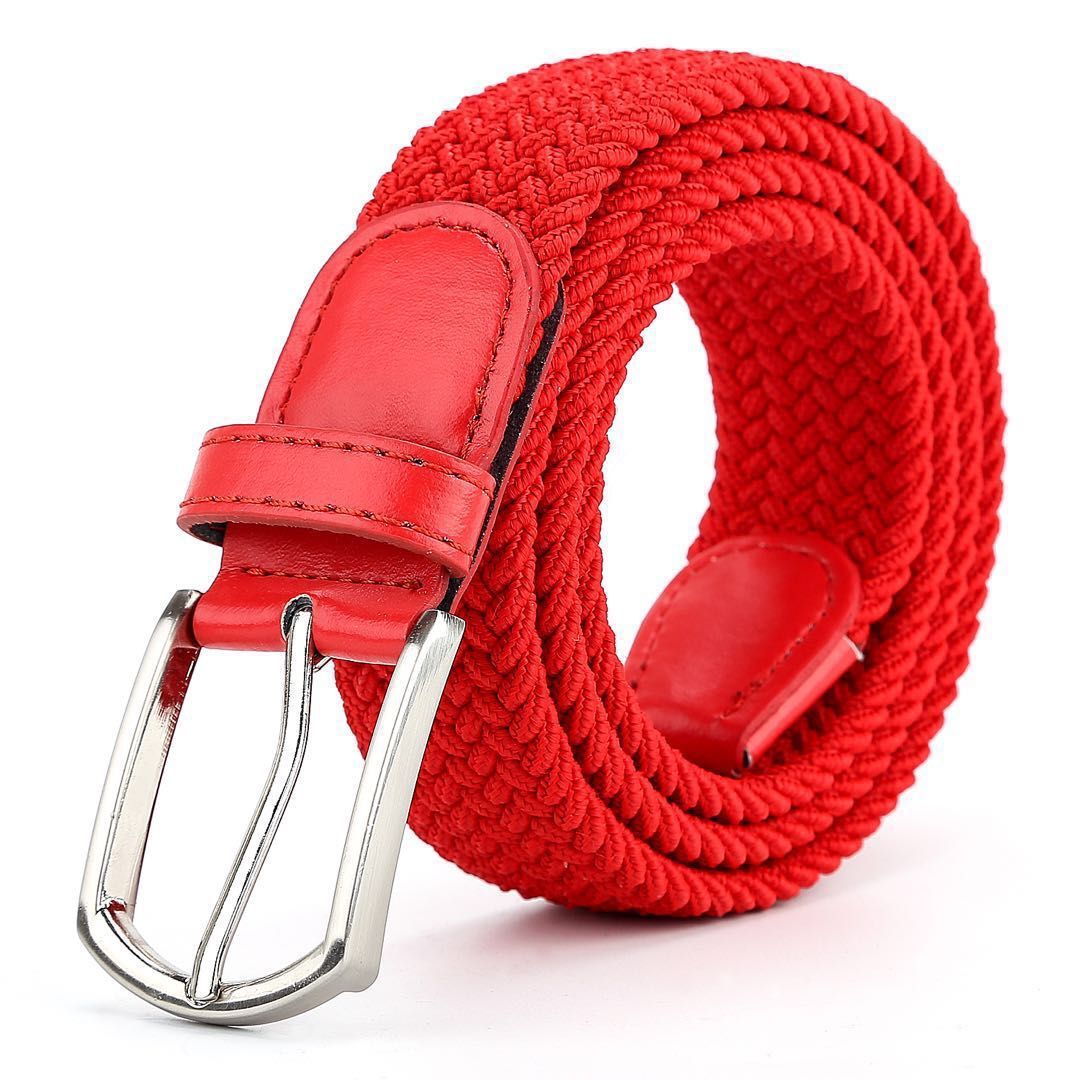 Men's Casual Stretch Woven Leather Belt