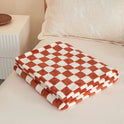 Chessboard Grid Flannel Blanket Square Thickened Milk Flannel Blanket