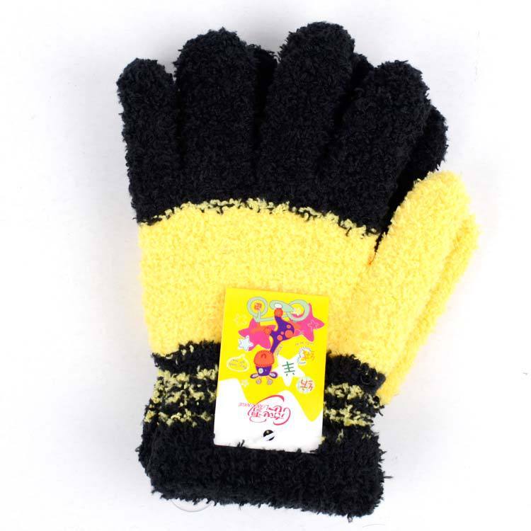 Half Fleece Children's Gloves Warm And Cute Candy Color