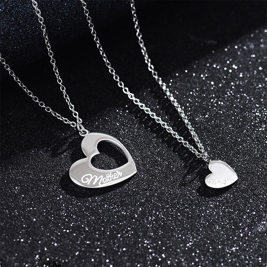 Heart-shaped Stitching Stainless Steel Necklace