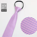 Black Men's Tie Striped Blue Business Tie Lazy Zip Tie In Stock Wholesale Pull Peels