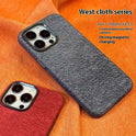 Cloth Pattern Magnetic Metal Lens All-inclusive Apply Mechanically Phone Case