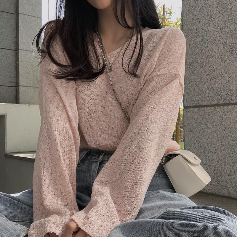 Women's Loose And Lazy Style V-neck Pullover Sweater