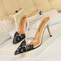 Fashion Women's Stiletto Lace Pointed High Heels