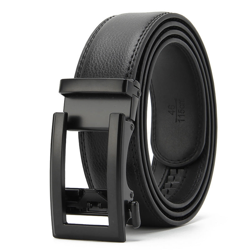 Men's Two-layer Leather Automatic Buckle Cowhide Real Business Casual Belt