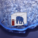 Water Cube Geometric Creative Trapped Elephant Brooch Golden M Badge