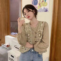 Spring Outdoor Irregular V-neck Vest Female Hollow Embroidery Vest Jacket Cardigan Outerwear Top