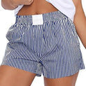 Fashion Loose Comfortable Striped Shorts With Pockets For Women