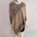 Idle Style V-neck Tassel Rainbow Cape Sweater For Women