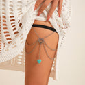 Totem Turquoise Pendant Tassel Thigh Chain Female